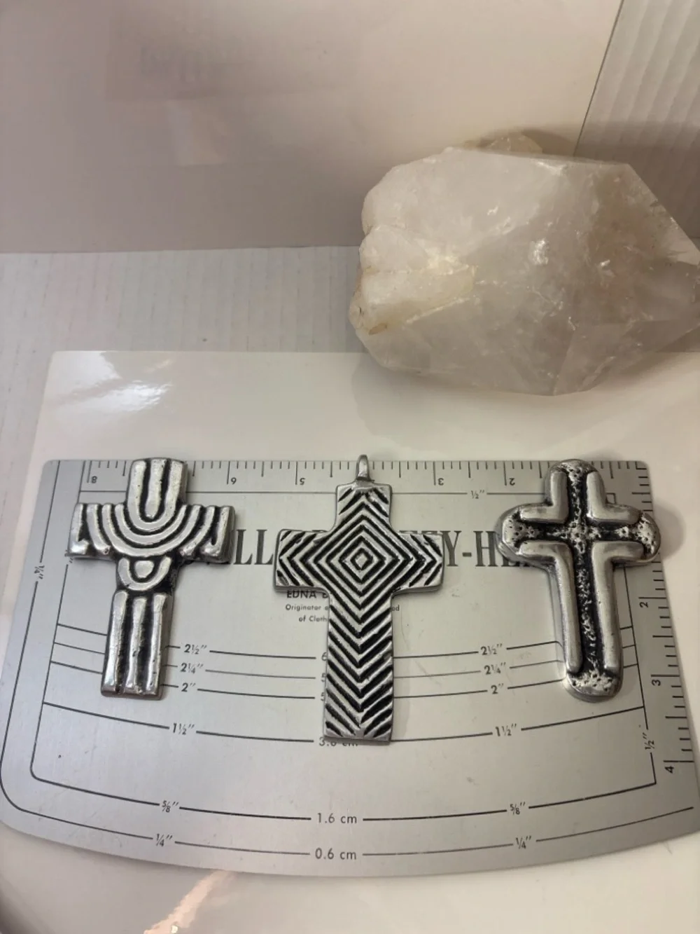 Vintage Southwestern Wall Cross Set Rustic Metal Decor Artisan 3pc - Picture 4 of 7